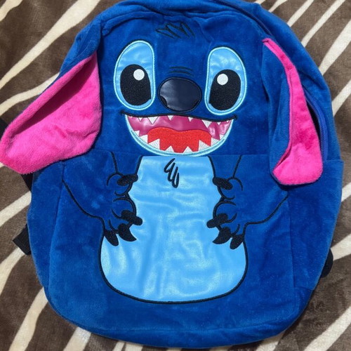 Plush Stitch backpack like new, blue and pink