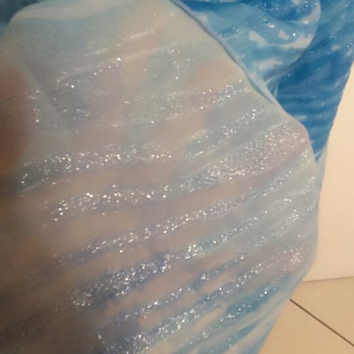 Maxi muslin dress Smaili’s Creations tie-dye blue turquoise like new
