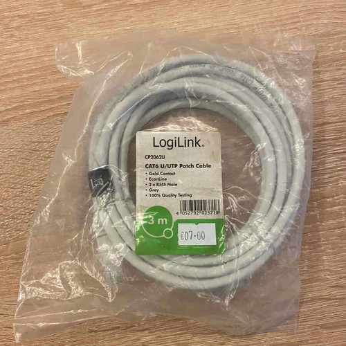 LogiLink CAT6 U/UTP Patch Cable 3m new, sealed