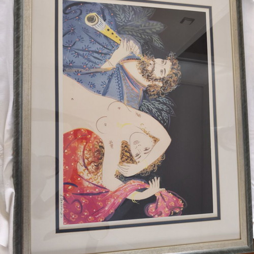 Silk Screen Print Stathopoulos like new, framed 72x90 cm