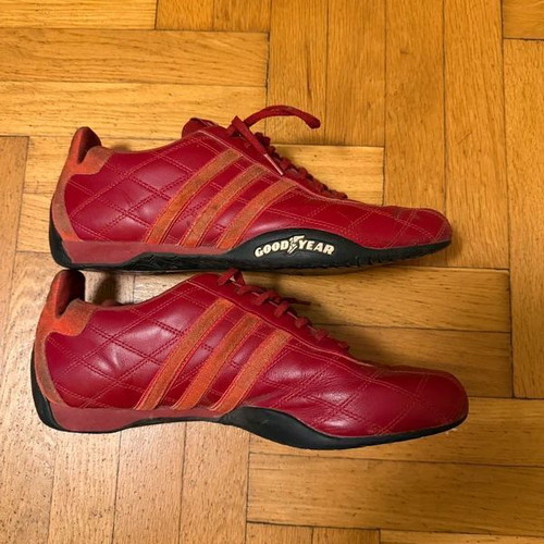 Adidas x Goodyear sneakers used, red and orange, size 43.5