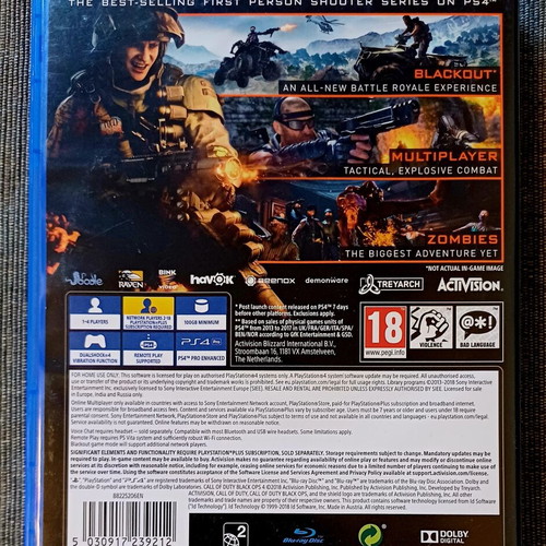 Call of Duty Black Ops IIII PS4 used, excellent condition