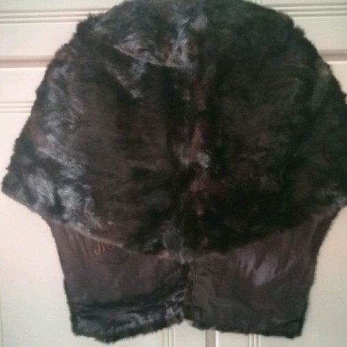 Mink fur bolero in black with 2 fur collars gift
