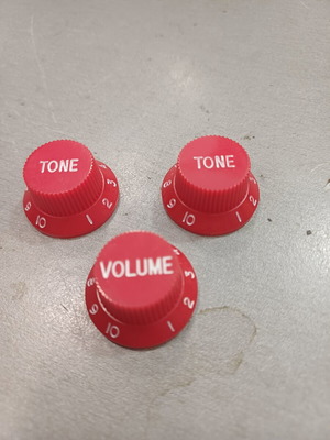 Guitar potentiometer caps set of 3 red