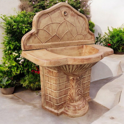 Debora Concrete Garden Fountain Beige and Brown New