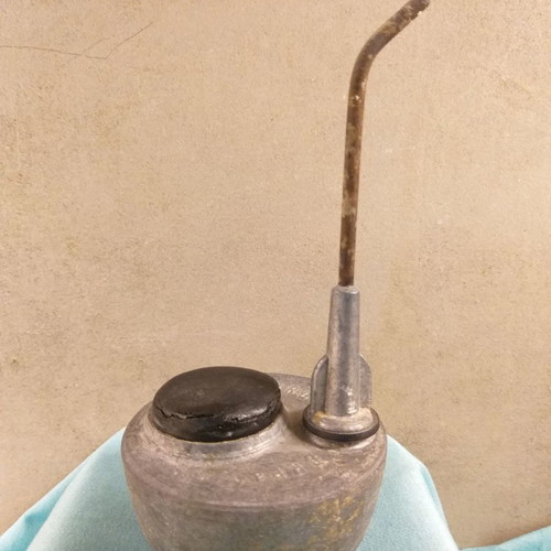 Prewar German oil can used, cast iron