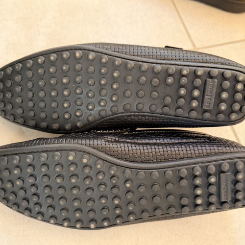 Robinson black woven leather loafers, size 44