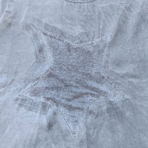 Blouse with sequin star L gray like new