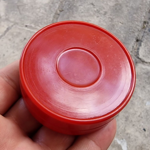 Vintage red Crème MIR container like new, celluloid plastic