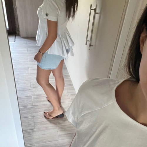 Gizia top used, size M, white with embroidered stones