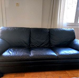 Τριθέσιος Δερμάτινος καναπές