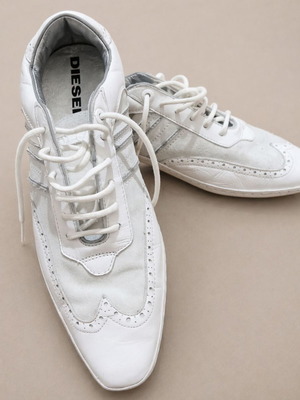 Diesel δερμάτινα sneakers λευκά μεταχειρισμένα, μέγεθος 42