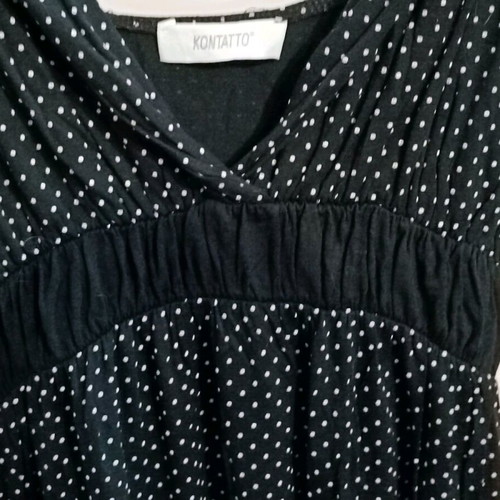Kontatto summer cotton dress like new, black and white polka dot