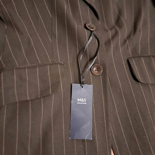 Marks & Spencer brown striped blazer sz10