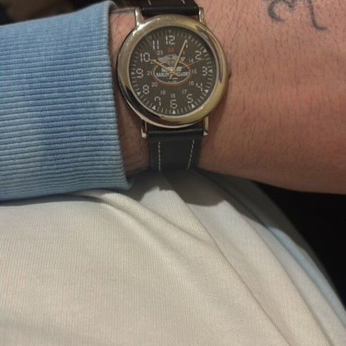 Harley Davidson wristwatch men's like new, quartz, black and silver