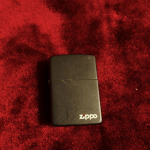 Zippo lighter black matte used with white logo