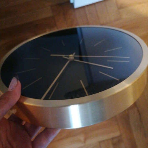 Wall clock black gold like new