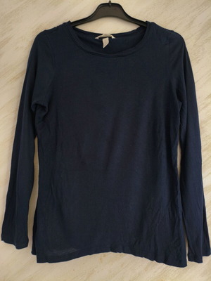 H&M Mama Long-Sleeve Maternity Shirt Used, Blue Small