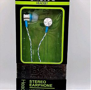 Stereo earphone in-ear (Μπλε - Άσπρο)