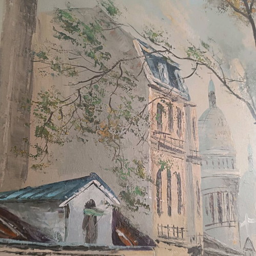 Large oil painting Paris signed by David Jones like new