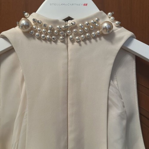Zini Atelier White Dress with Pearls like new