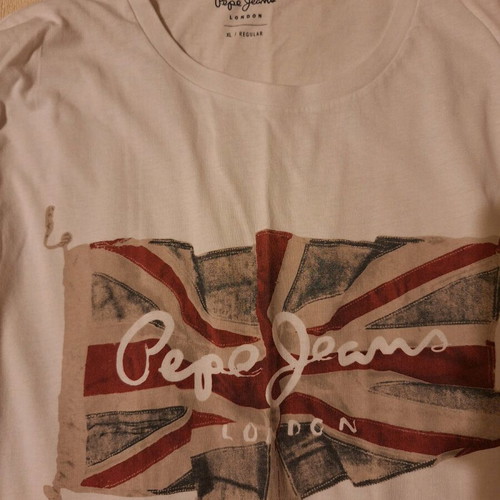 Pepe Jeans blouse white with print like new, size XL