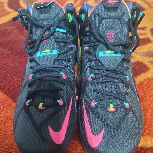 Nike Lebron 12 EP Data James sneakers new, size 42.5, black red