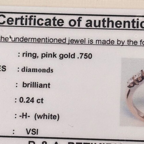 Half-Eternity Ring Rose Gold K18 with Diamonds like new