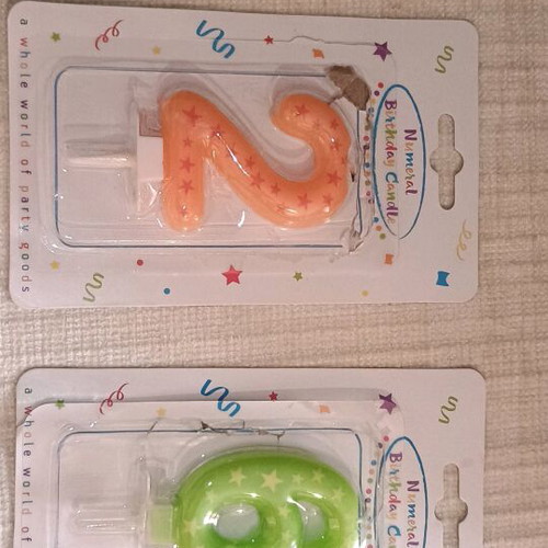 Birthday candle set 2+6 sealed, new