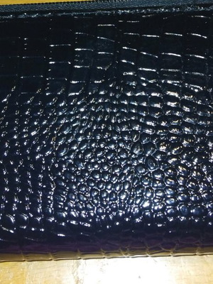 Wallet new black leatherette with many compartments unused