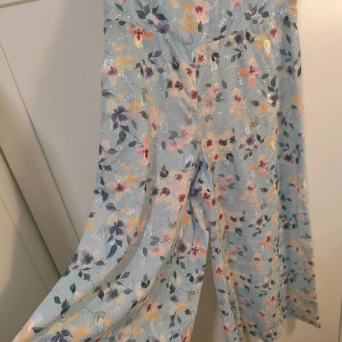 Dream set pants and crop top shirt, linen-like silk fabric, no L/XL