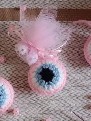 Evil eye crochet bombonieres new without tassel