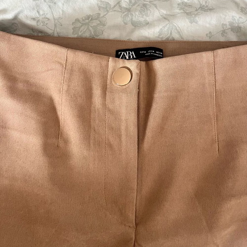 Zara fabric stretch pants like new, size M, beige-brown