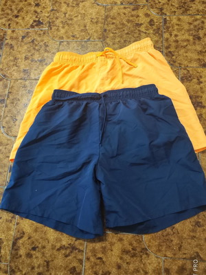 H&M swim shorts set of 2 like new, blue and orange, age 14+