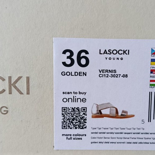Lasocki Young Vernis Golden Sandals Size 36 New Girls