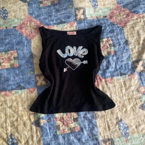Black vintage Y2K 2000s tank top new, elastic fabric