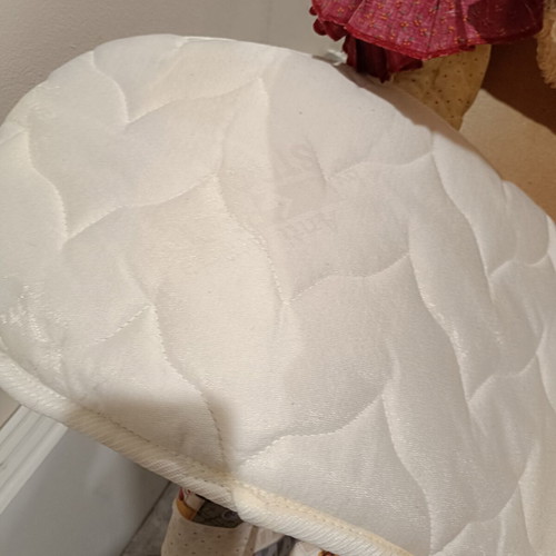Baby bassinet with mattress and base, like new, straw