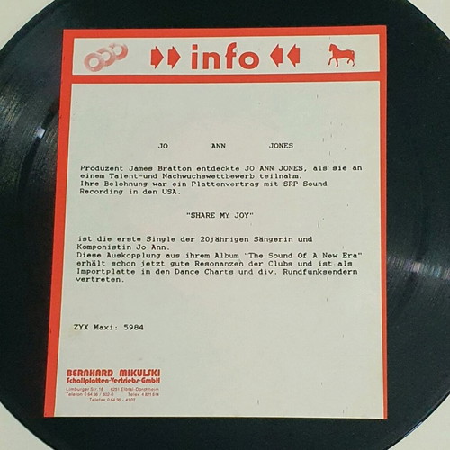 Jo Ann Jones Share My Joy vinyl record like new