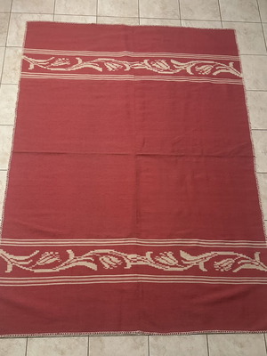 Vintage handmade wool rug on loom used, 149x205 cm
