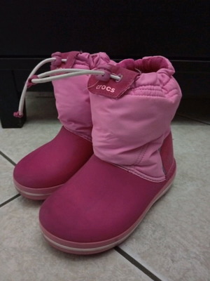 Παιδικές μπότες χιονιού Crocs Crocband Lodgepoint Boot K σαν καινούργιο, νούμερα 28-29 ροζ