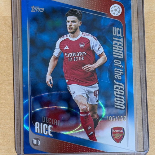 Declan Rice Topps UEFA 2025-26 Team of the Season Blue Card like new