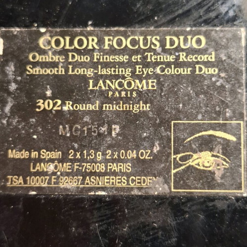 Lancome double eyeshadow used, pink and grey metallic