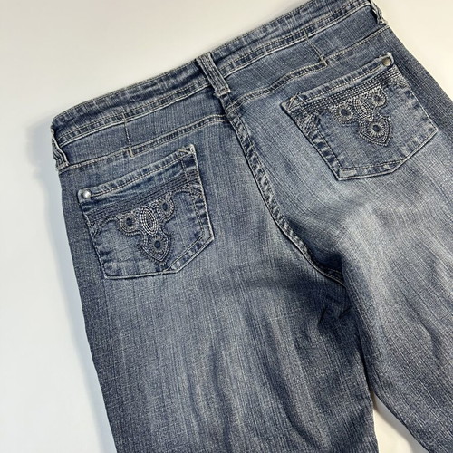 Vintage Y2K Blue Motion Flared Jeans size 38, grey