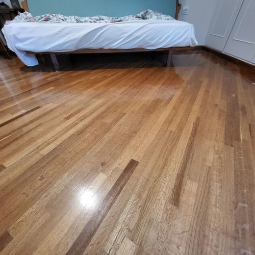 Wooden solid sofa bed used with nightstand
