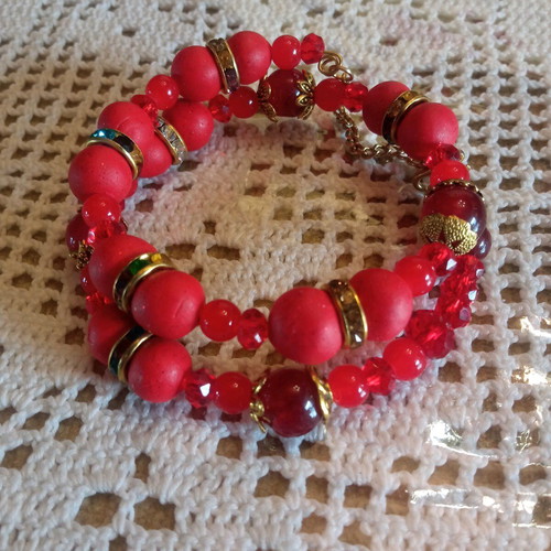 Boho handmade red bracelet new