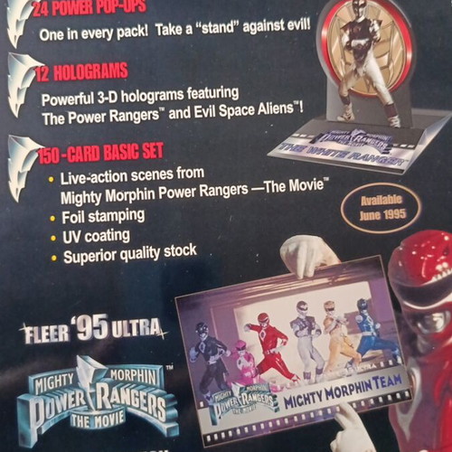1995 Fleer Ultra Power Rangers The Movie promo card sheet like new