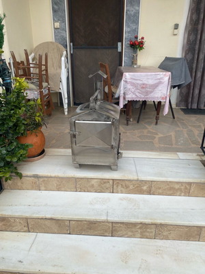 Ξυλοφουρνάκι ανοξείδωτο νέο με δύο ταψιά