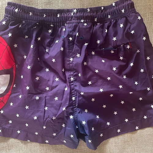 Marvel Spiderman swim shorts used, blue, size 9-10, 140 cm