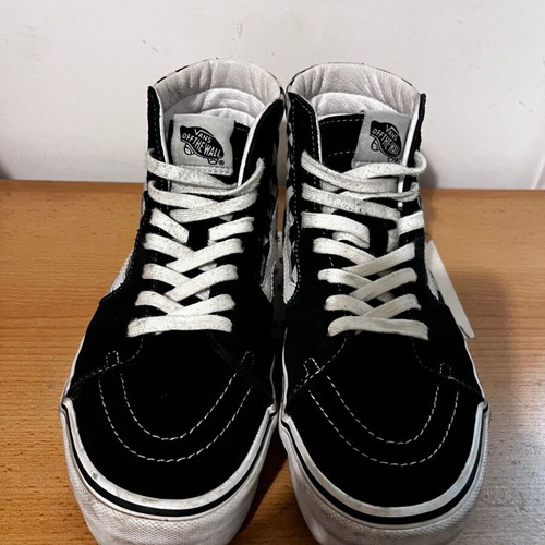 Vans Sk8-Hi athletic shoes used, black-white checkerboard, size 40