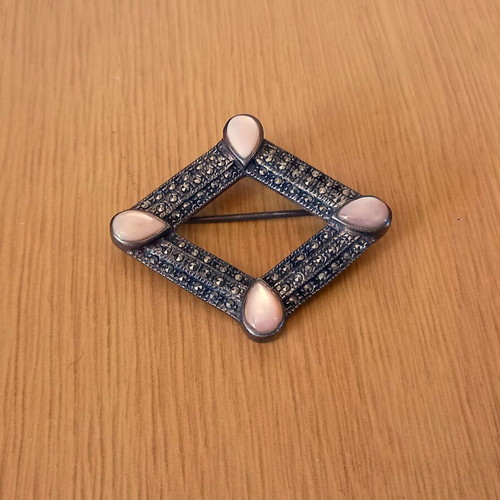 Vintage Rhombus Brooch Silver 925 like new
